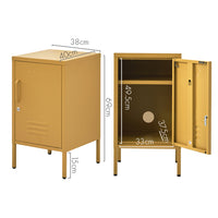 Thumbnail for ArtissIn Metal Locker Storage Shelf Filing Cabinet Cupboard Bedside Table Yellow