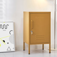 Thumbnail for ArtissIn Metal Locker Storage Shelf Filing Cabinet Cupboard Bedside Table Yellow