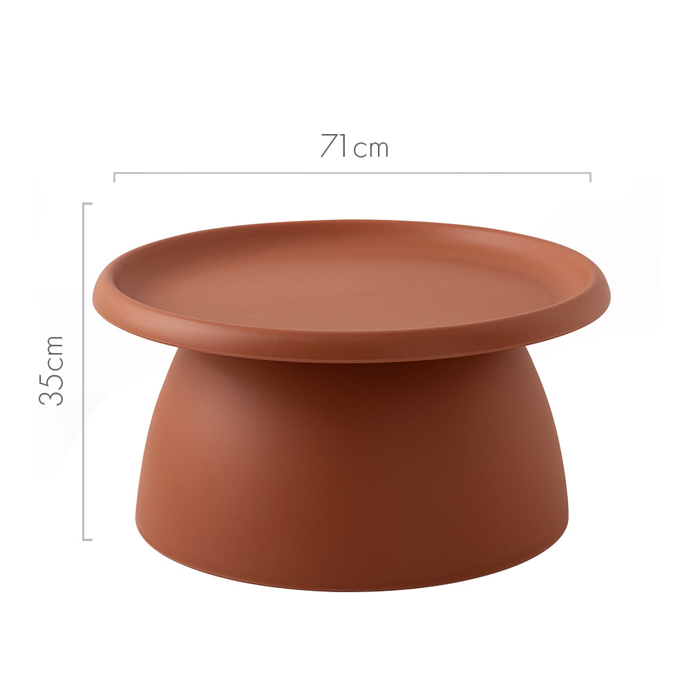 ArtissIn Coffee Table Mushroom Nordic Round Large Side Table 70CM Pink