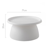 Thumbnail for ArtissIn Coffee Table Mushroom Nordic Round Large Side Table 70CM White