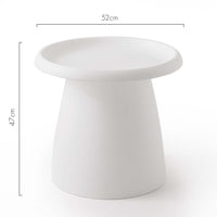 Thumbnail for ArtissIn Coffee Table Mushroom Nordic Round Small Side Table 50CM White