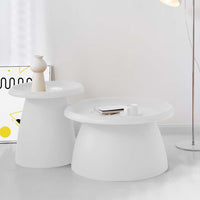 Thumbnail for ArtissIn Coffee Table Mushroom Nordic Round Small Side Table 50CM White