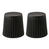 Thumbnail for ArtissIn Set of 2 Cupcake Stool Plastic Stacking Bar Stools Dining Chairs Kitchen Black