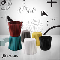 Thumbnail for ArtissIn Set of 2 Cupcake Stool Plastic Stacking Bar Stools Dining Chairs Kitchen Black