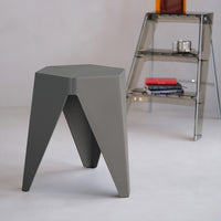 Thumbnail for ArtissIn Set of 2 Puzzle Stool Plastic Stacking Bar Stools Dining Chairs Kitchen Grey