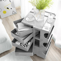 Thumbnail for ArtissIn Bedside Table Side Tables Nightstand Organizer Replica Boby Trolley 5Tier Grey