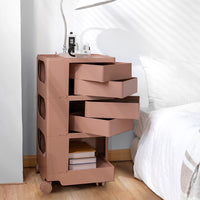 Thumbnail for ArtissIn Bedside Table Side Tables Nightstand Organizer Replica Boby Trolley 5Tier Pink