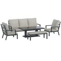 Thumbnail for Gardeon Outdoor Sofa 7-Seater Lounge Set Garden Patio Aluminium Bench w/Cushions