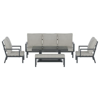 Thumbnail for Gardeon Outdoor Sofa 7-Seater Lounge Set Garden Patio Aluminium Bench w/Cushions