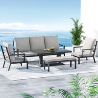 Thumbnail for Gardeon Outdoor Sofa 7-Seater Lounge Set Garden Patio Aluminium Bench w/Cushions