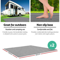 Thumbnail for Weisshorn 6M Annex Matting Pack of 2x 3 x2.5m Floor Mats Mesh Camping Picnic