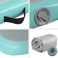 Thumbnail for Everfit 3m x 1m Air Track Mat Gymnastic Tumbling Mint Green and Grey