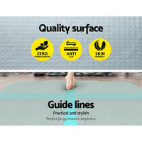 Thumbnail for Everfit 3m x 1m Air Track Mat Gymnastic Tumbling Mint Green and Grey