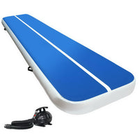 Thumbnail for Everfit 4X1M Inflatable Air Track Mat 20CM Thick with Pump Tumbling Gymnastics Blue