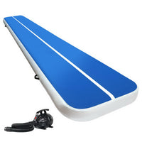 Thumbnail for Everfit 5X1M Inflatable Air Track Mat 20CM Thick with Pump Tumbling Gymnastics Blue