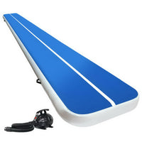 Thumbnail for Everfit 6X1M Inflatable Air Track Mat 20CM Thick with Pump Tumbling Gymnastics Blue