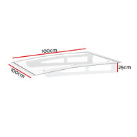 Thumbnail for Instahut Window Door Awning Canopy Aluminum Frame Outdoor Patio Sun Shield 1x1m