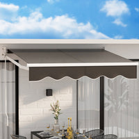 Thumbnail for Instahut Retractable Folding Arm Awning Outdoor Canopy 2Mx1.5M Sunshade Grey