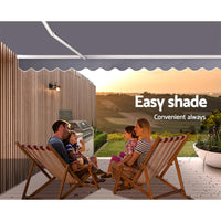 Thumbnail for Instahut Retractable Folding Arm Awning Outdoor Sun Shade 3Mx2.5M PearlGrey