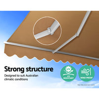 Thumbnail for Instahut Retractable Folding Arm Awning Outdoor Awning Sunshade 4Mx2.5M Beige