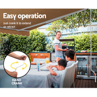 Thumbnail for Instahut Retractable Folding Arm Awning Outdoor Awning Sunshade 4Mx2.5M Beige