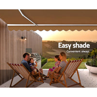 Thumbnail for Instahut Retractable Folding Arm Awning Outdoor Awning Sunshade 4Mx2.5M Beige