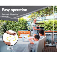 Thumbnail for Instahut Folding Arm Awning Outdoor Awning Patio Retractable 4Mx2.5M PearlGrey