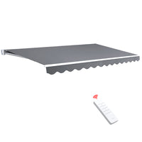 Thumbnail for Instahut Retractable Folding Arm Awning Motorised Sunshade 3X2.5M PearlGrey