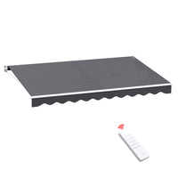 Thumbnail for Instahut Retractable Folding Arm Awning Motorised Outdoor Sunshade 4X2.5M Grey