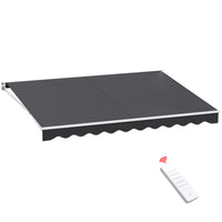 Thumbnail for Instahut Retractable Folding Arm Awning Motorised Outdoor Sunshade 4X3M Grey