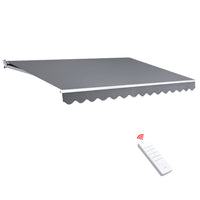 Thumbnail for Instahut Retractable Folding Arm Awning Motorised Outdoor Sunshade4X3M PearlGrey