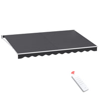 Thumbnail for Instahut Retractable Folding Arm Awning Motorised Outdoor Sunshade 4.5X3M Grey