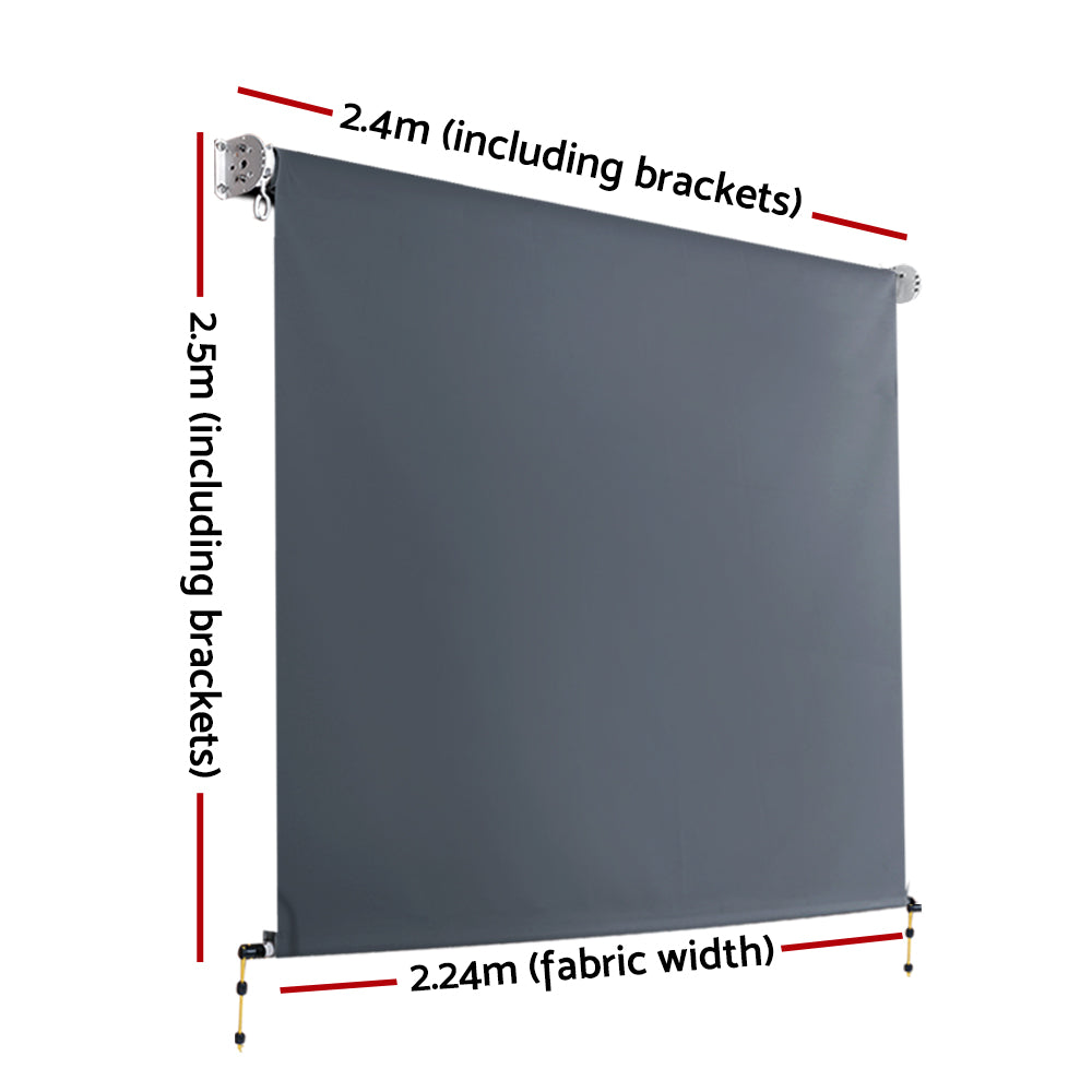 Instahut Outdoor Blind Privacy Screen Roll Down Awning Canopy Window 2.4X2.5M