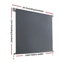 Thumbnail for Instahut Outdoor Blind Window Roll Down Awning Canopy Privacy Screen 3X2.5M