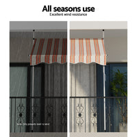 Thumbnail for Instahut Retractable Pivot Arm Awning Outdoor Blinds Window Door Canopy 200cm