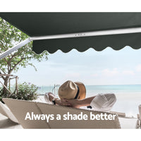 Thumbnail for Instahut Window Fixed Pivot Arm Awning Outdoor Blinds Retractable Canopy1.8X2.1M