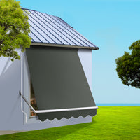 Thumbnail for Instahut Window Fixed Pivot Arm Awning Outdoor Blinds Retractable Canopy1.8X2.1M