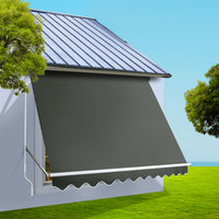 Thumbnail for Instahut Window Fixed Pivot Arm Awning Patio Outdoor Blinds Retractable 2.8X2.1M