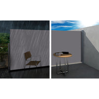 Thumbnail for Instahut Side Awning Sun Shade Outdoor Blinds Retractable Screen 1.4X3M GR