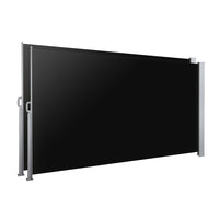 Thumbnail for Instahut Side Awning Outdoor Blinds Retractable Privacy Screen 2X3M Black 2pcs