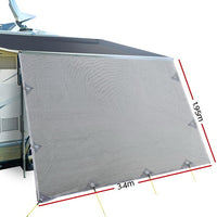 Thumbnail for 3.4M Caravan Privacy Screens 1.95m Roll Out Awning End Wall Side Sun Shade