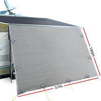 Thumbnail for 3.7M Caravan Privacy Screens 1.95m Roll Out Awning End Wall Side Sun Shade