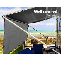 Thumbnail for 4.6M Caravan Privacy Screens 1.95m Roll Out Awning End Wall Side Sun Shade