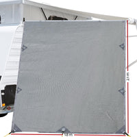 Thumbnail for Pop Top Caravan Privacy Screen 2.1 x 1.8M Sun Shade End Wall Roll Out Awning