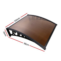 Thumbnail for Instahut DIY Window Door Awning Brown 1 x 1M