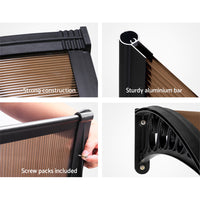 Thumbnail for Instahut DIY Window Door Awning Brown 1 x 1M