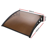 Thumbnail for Instahut Window Door Awning Outdoor Door Canopy Patio Awning 1mx1.2m DIY Brown