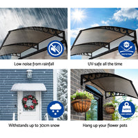 Thumbnail for Instahut Window Door Awning Outdoor Door Canopy Patio Awning 1mx1.2m DIY Brown