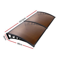 Thumbnail for Instahut DIY Window Door Awning Shade 1 x 2m - Brown