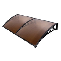 Thumbnail for Instahut Window Door Awning Outdoor Canopy SunShield Patio 1mx2.4m DIY Brown